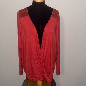 Torrid Super Soft Crossover Lace Trimmed Draped Oversized Top size 3X